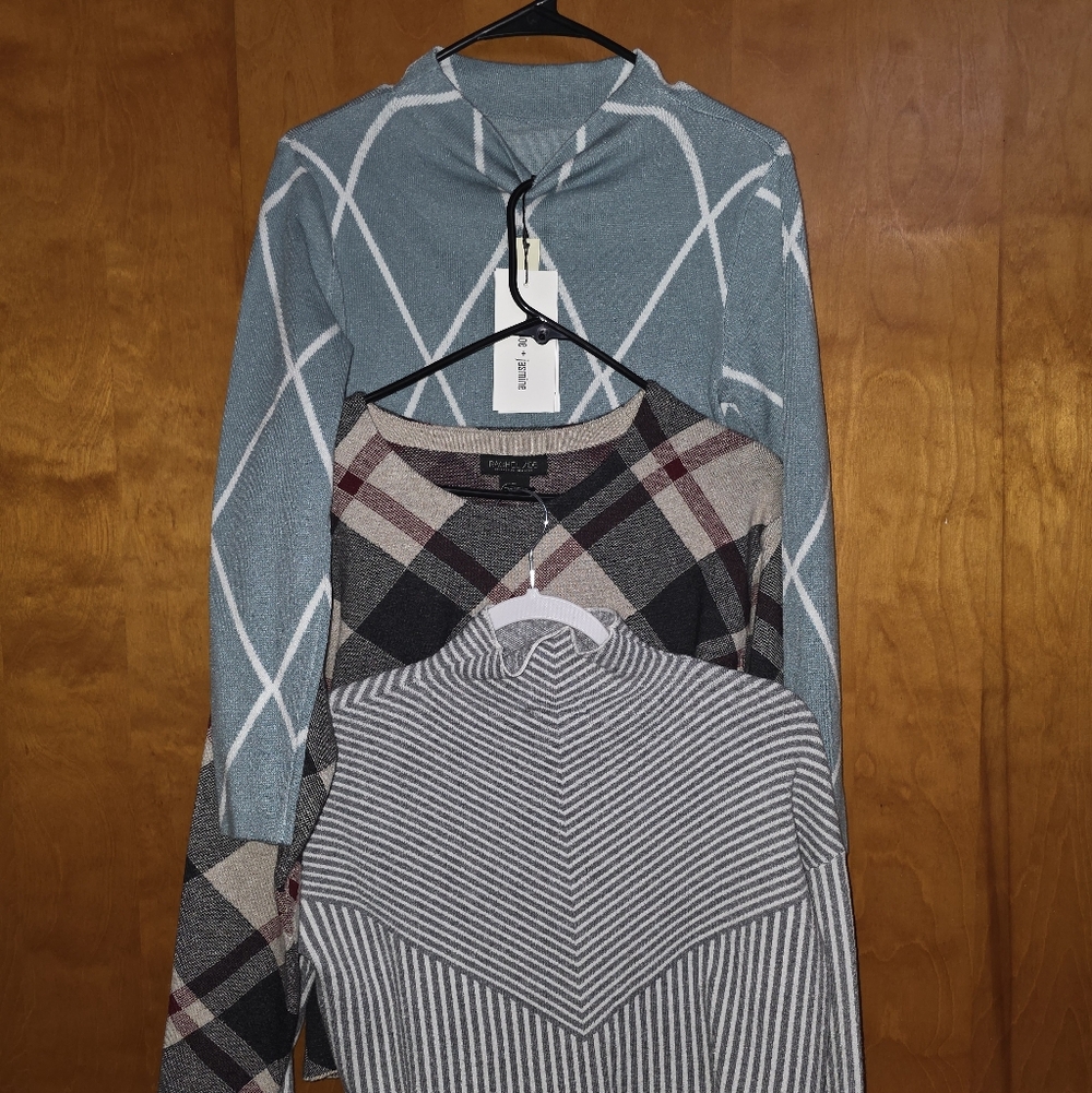 Stylish Sweater Collection - Blue, Gray, and Plaid